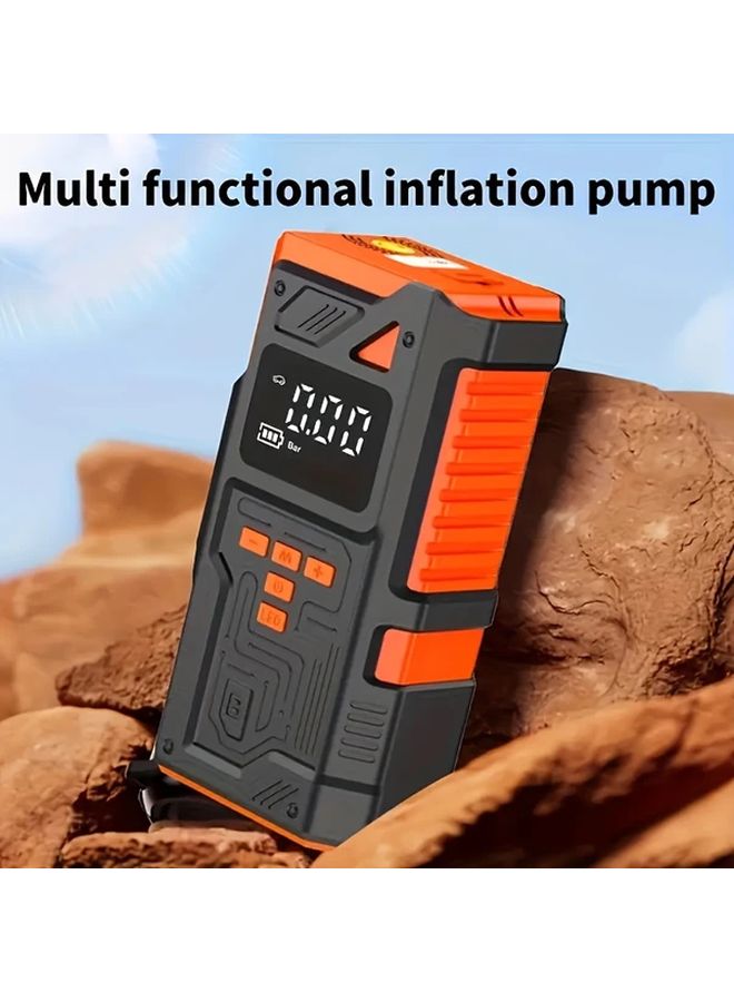 Multifunctional Car Jump Starter With Air Compressor And LED Flashlight Orange ABS - Image 2